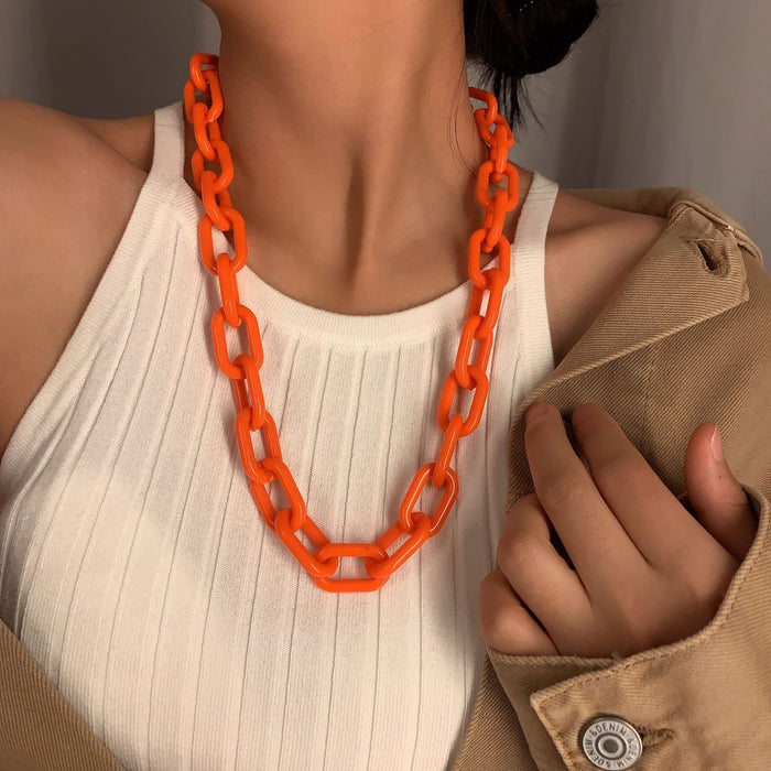 Jewelry WholesaleWholesale Punk Hip Hop Clavicle Acrylic Necklace JDC-NE-GSXR067 Necklaces 雪柔 %variant_option1% %variant_option2% %variant_option3%  Factory Price JoyasDeChina Joyas De China