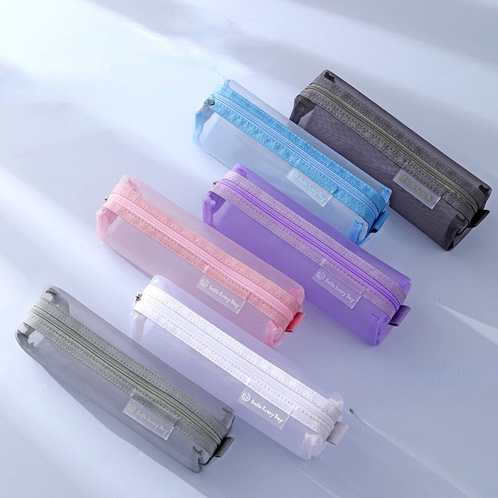 Wholesale pencil bag plastic transparent stationery bag large capacity MOQ≥2 JDC-PB-XuF001