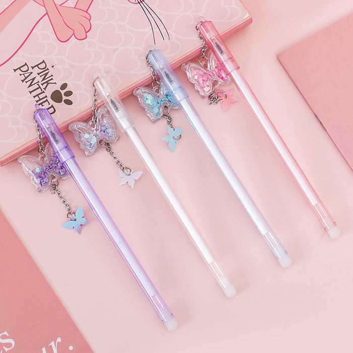 Jewelry WholesaleWholesale Butterfly Sequin Plastic Ballpoint Pen JDC-BP-LvJ001 Ballpoint pen 履瑾 %variant_option1% %variant_option2% %variant_option3%  Factory Price JoyasDeChina Joyas De China