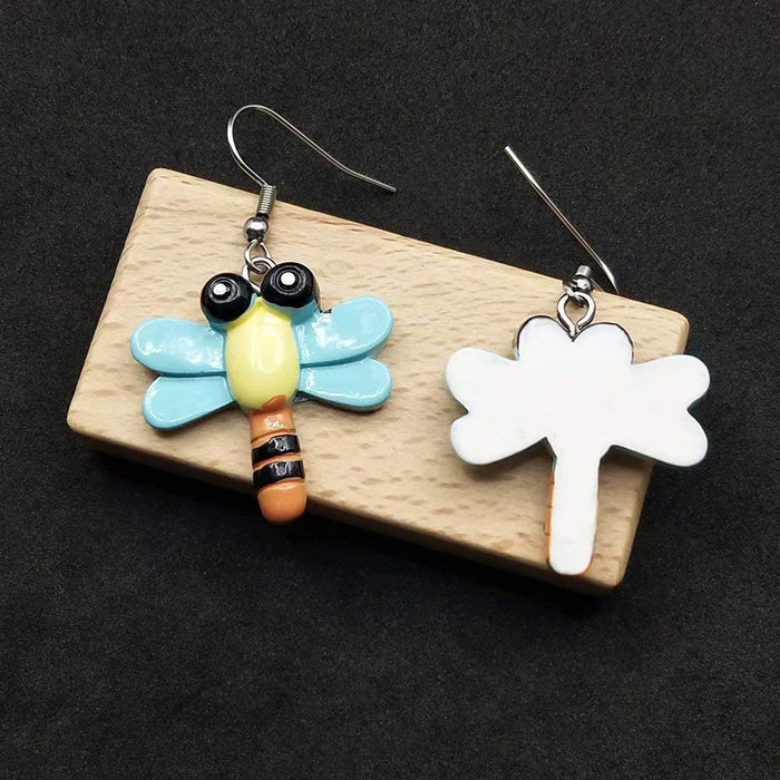 Wholesale Cartoon Dragonfly Resin Earrings MOQ≥3 JDC-ES-Caitao015