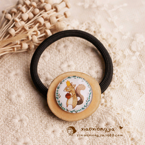 Wholesale diy time gem jewelry female forest wood hair tie MOQ≥2 JDC-HS-ChangY001