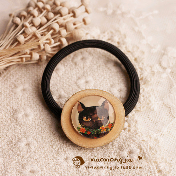 Wholesale diy time gem jewelry female forest wood hair tie MOQ≥2 JDC-HS-ChangY001