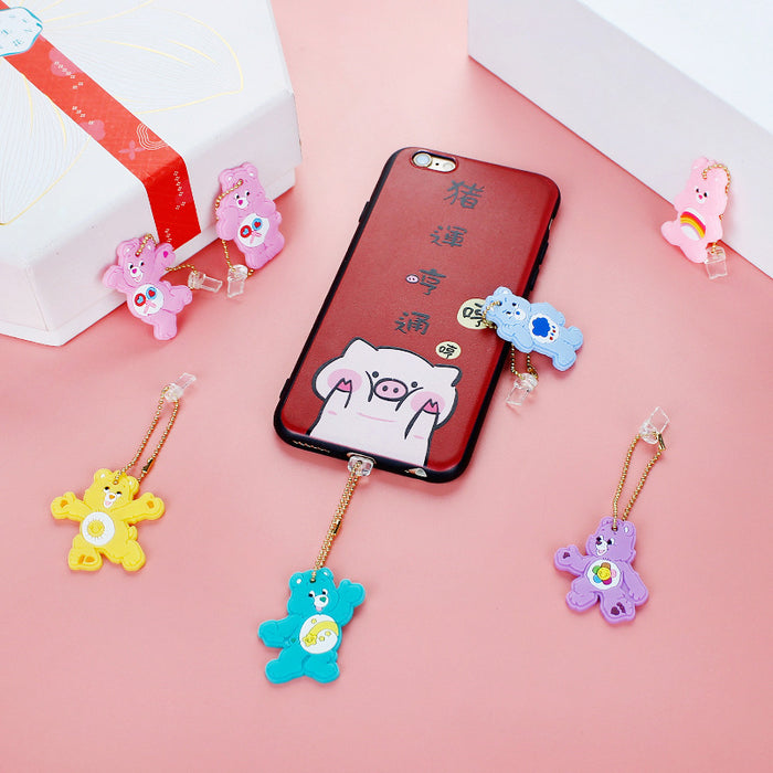 Wholesale Mobile Phone Dustproof Plug PVC Cute Bear Pendant MOQ≥3 JDC-PC-ZhongJ024