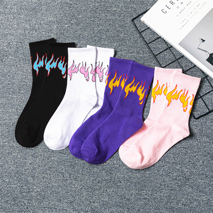 Wholesale Socks Cotton Flame Sports Mid Tube Socks JDC-SK-DRan009