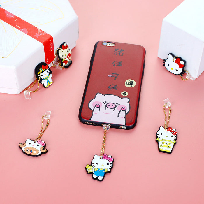 Wholesale Mobile Phone Dust Plug Soft Adhesive Cute Cartoon Charging Port Pendant MOQ≥3 (S) JDC-PC-ZhongJ018