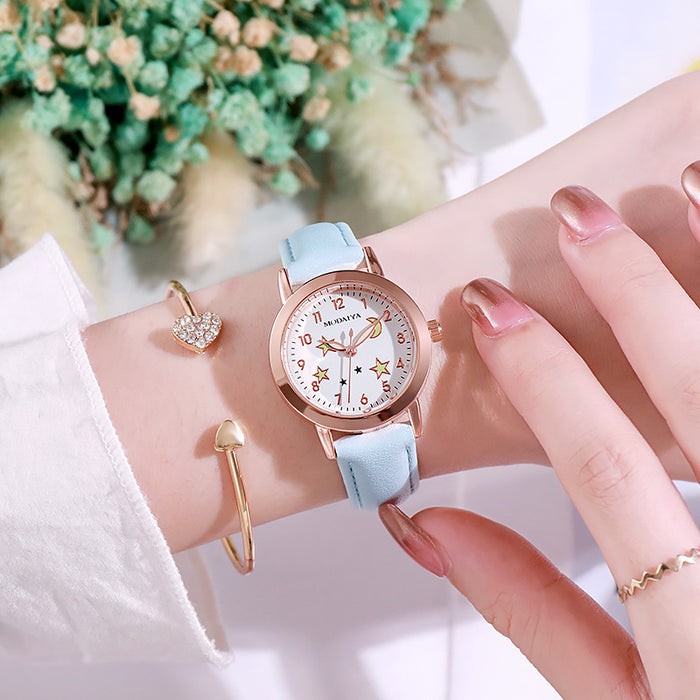 Wholesale girls waterproof star with luminous watch JDC-WH-MiQ003