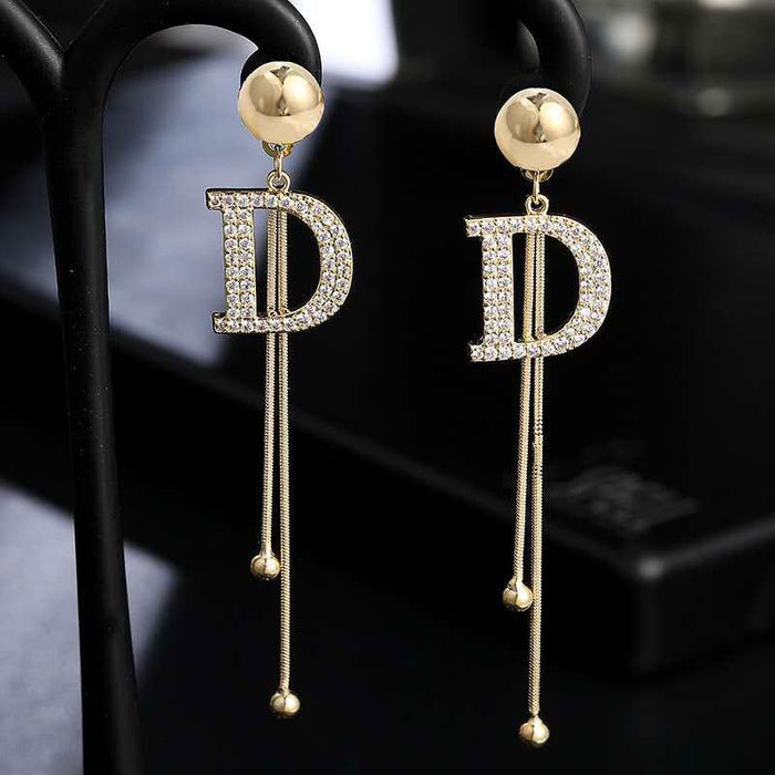 Jewelry WholesaleWholesale S925 silver needle full diamond long tassel earrings JDC-ES-Duoli006 Earrings 朵丽 %variant_option1% %variant_option2% %variant_option3%  Factory Price JoyasDeChina Joyas De China