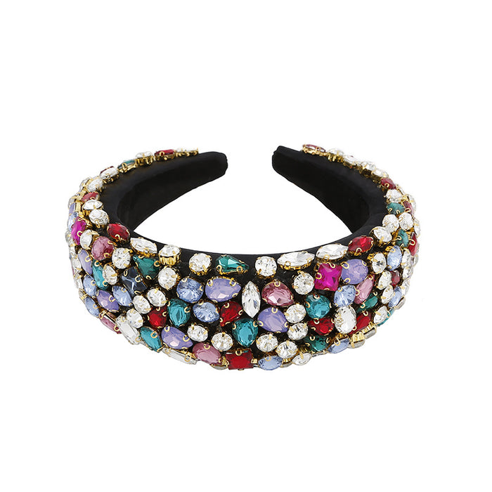 Jewelry WholesaleWholesale Baroque Crystal Headband Sponge Rhinestones JDC-HD-TanD003 Headband 檀豆 %variant_option1% %variant_option2% %variant_option3%  Factory Price JoyasDeChina Joyas De China