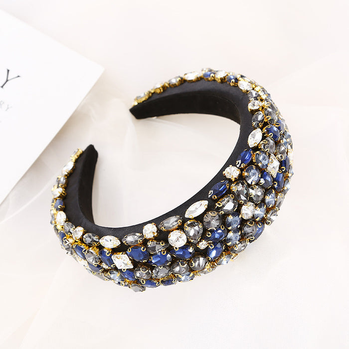 Jewelry WholesaleWholesale Baroque Crystal Headband Sponge Rhinestones JDC-HD-TanD003 Headband 檀豆 %variant_option1% %variant_option2% %variant_option3%  Factory Price JoyasDeChina Joyas De China