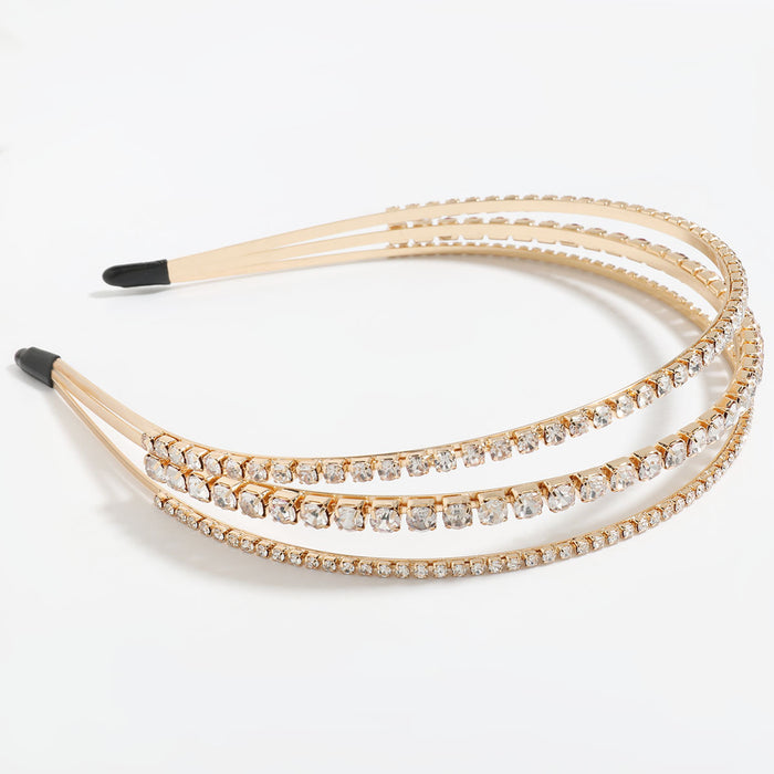 Wholesale Pearl Three Layers Headband Alloy Rhinestone Imitation Pearl JDC-HD-JL077