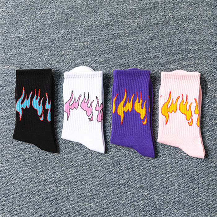 Wholesale Socks Cotton Flame Sports Mid Tube Socks JDC-SK-DRan009