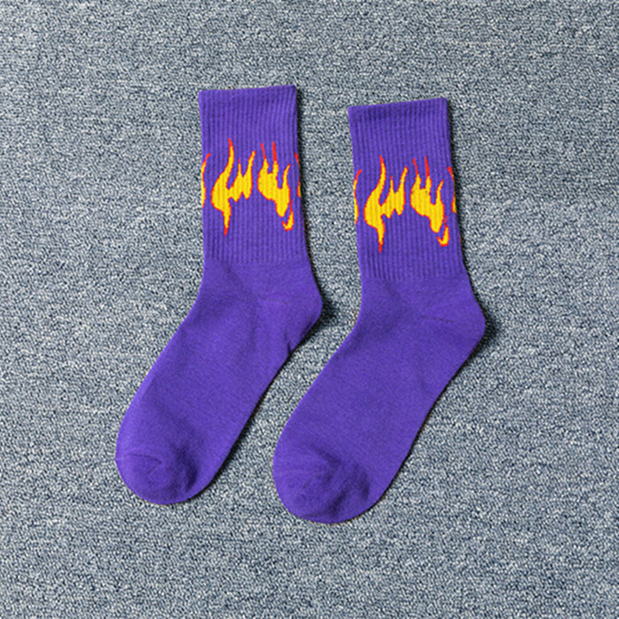 Wholesale Socks Cotton Flame Sports Mid Tube Socks JDC-SK-DRan009