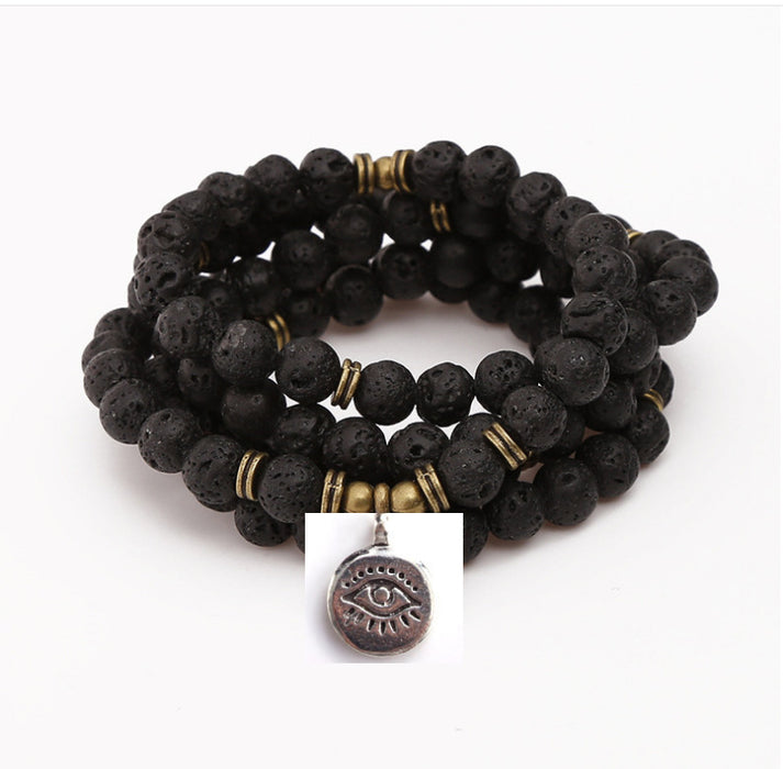 Wholesale Frosted Volcanic Stone Bracelet MOQ≥2 JDC-BT-Rongke003