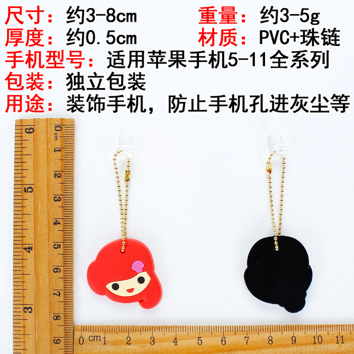 Wholesale Mobile Phone Dust Plug Soft Adhesive Cute Cartoon Princess Charging Port Pendant MOQ≥3 (M) JDC-PC-ZhongJ020