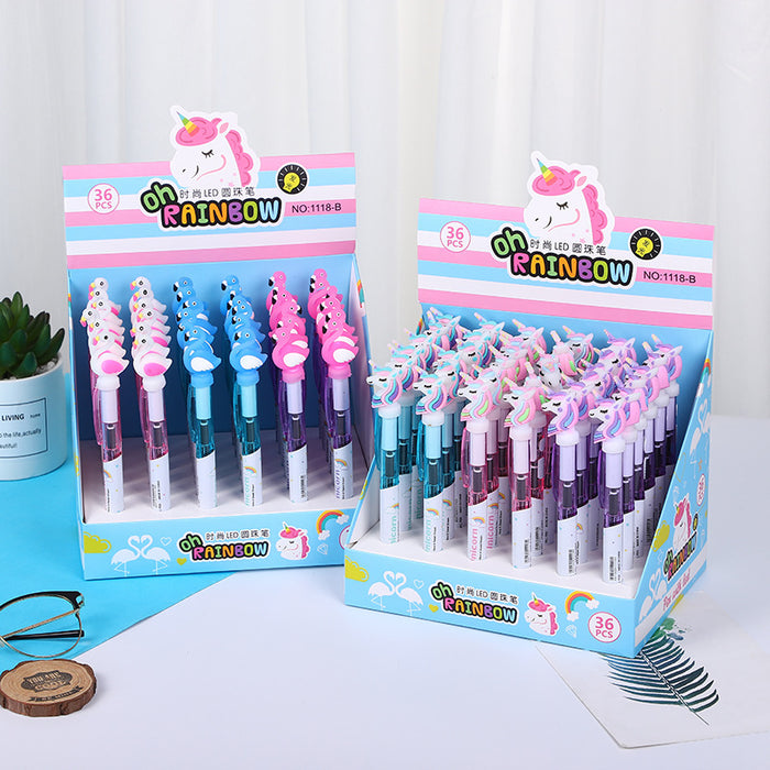 Wholesale Cartoon Glowing Plastic Ballpoint Pen JDC-BP-TPL001