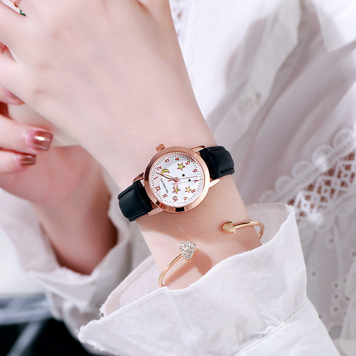 Wholesale girls waterproof star with luminous watch JDC-WH-MiQ003