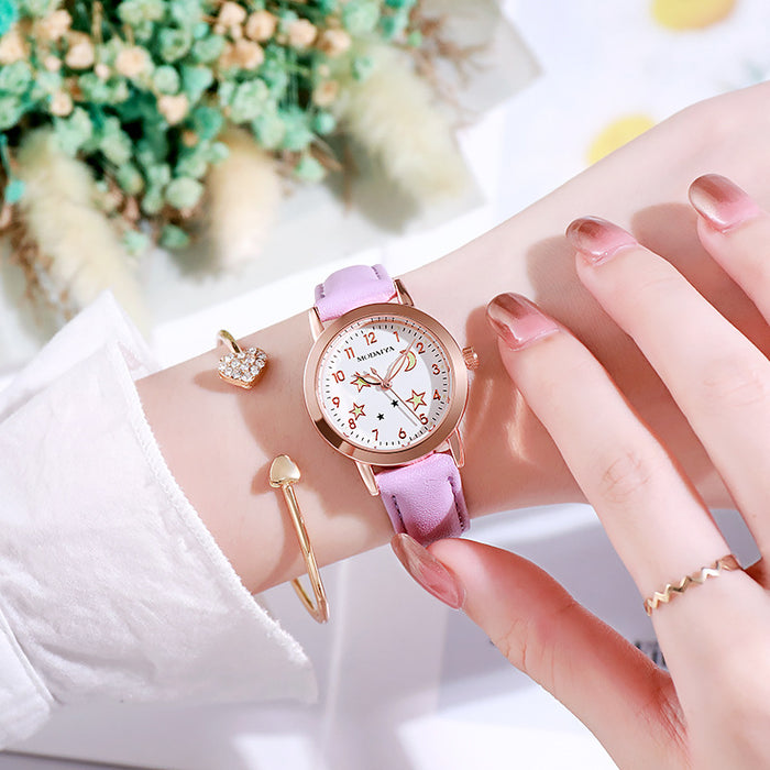 Wholesale girls waterproof star with luminous watch JDC-WH-MiQ003