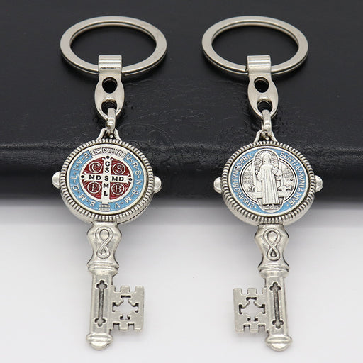 Jewelry WholesaleWholesale Catholic St. Benedict Key Zinc Alloy Keychain JDC-KC-SNuo001 Keychains 双诺 %variant_option1% %variant_option2% %variant_option3%  Factory Price JoyasDeChina Joyas De China