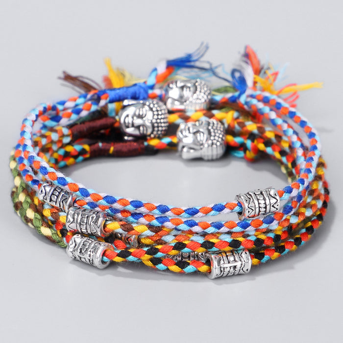 Wholesale cross-border ethnic Tibetan Buddha head bracelet hand Buddha bracelet  MOQ≥3 JDC-BT-QiuX019