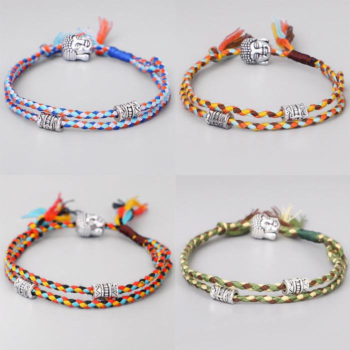 Wholesale cross-border ethnic Tibetan Buddha head bracelet hand Buddha bracelet  MOQ≥3 JDC-BT-QiuX019