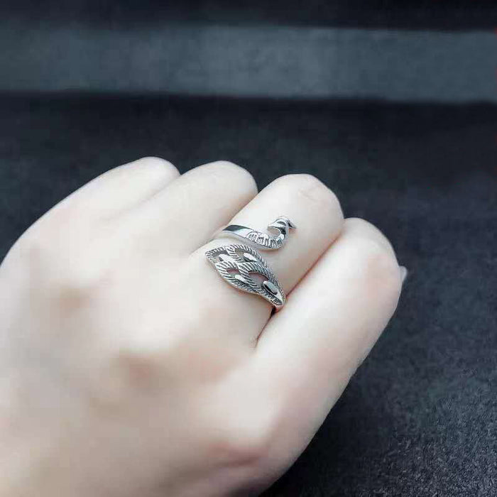 Jewelry WholesaleWholesale three-dimensional peacock Thai silver opening ring JDC-RS-NS005 Rings 尼森 %variant_option1% %variant_option2% %variant_option3%  Factory Price JoyasDeChina Joyas De China