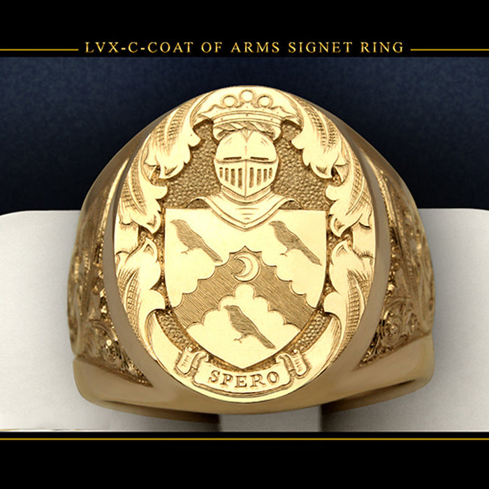 Jewelry WholesaleWholesale 18k Gold Plated Shield Carving Copper Men's Ring JDC-RS-ZhenR014 Rings 臻荣 %variant_option1% %variant_option2% %variant_option3%  Factory Price JoyasDeChina Joyas De China