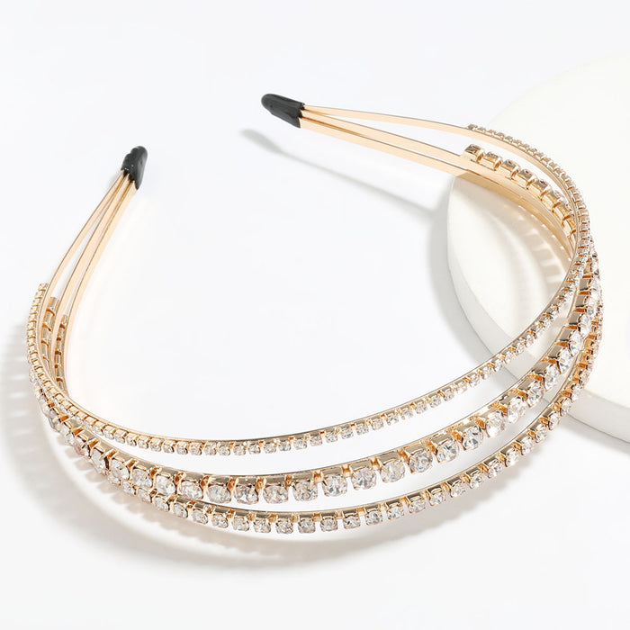 Wholesale Pearl Three Layers Headband Alloy Rhinestone Imitation Pearl JDC-HD-JL077