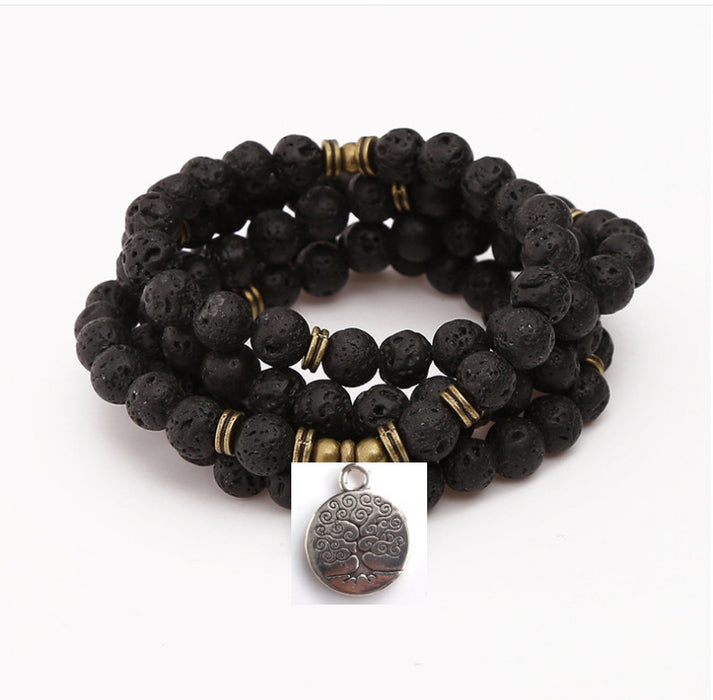 Wholesale Frosted Volcanic Stone Bracelet MOQ≥2 JDC-BT-Rongke003