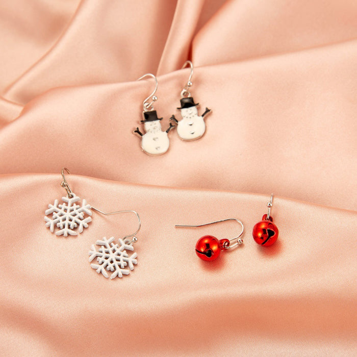 Wholesale Earrings Alloy Christmas Simple Snowman Bells JDC-ES-D651