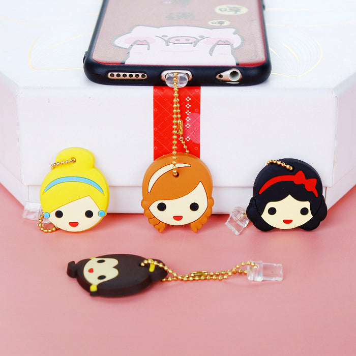 Wholesale Mobile Phone Dust Plug Soft Adhesive Cute Cartoon Princess Charging Port Pendant MOQ≥3 (M) JDC-PC-ZhongJ020