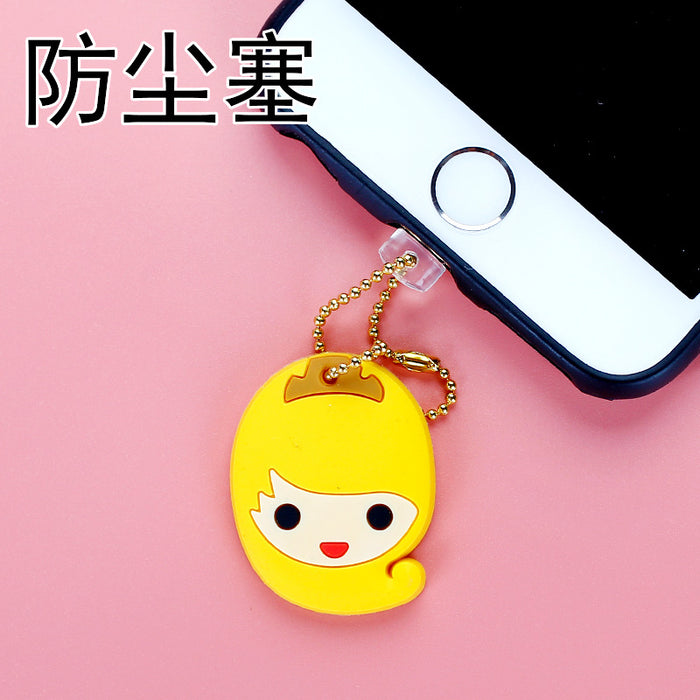 Wholesale Mobile Phone Dust Plug Soft Adhesive Cute Cartoon Princess Charging Port Pendant MOQ≥3 (M) JDC-PC-ZhongJ020