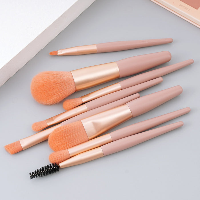 Wholesale 8pcs Fiber Wooden Handle Mini Makeup Brush Set JDC-MB-LaM001