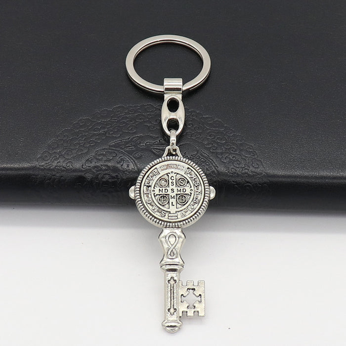 Jewelry WholesaleWholesale Catholic St. Benedict Key Zinc Alloy Keychain JDC-KC-SNuo001 Keychains 双诺 %variant_option1% %variant_option2% %variant_option3%  Factory Price JoyasDeChina Joyas De China