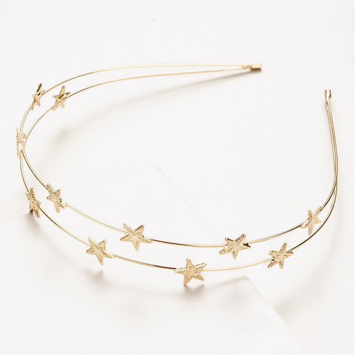 Jewelry WholesaleWholesale Metal Hair Accessories Pentagram Double Layer Headband JDC-HD-RXGS002 Headband 格尚 %variant_option1% %variant_option2% %variant_option3%  Factory Price JoyasDeChina Joyas De China