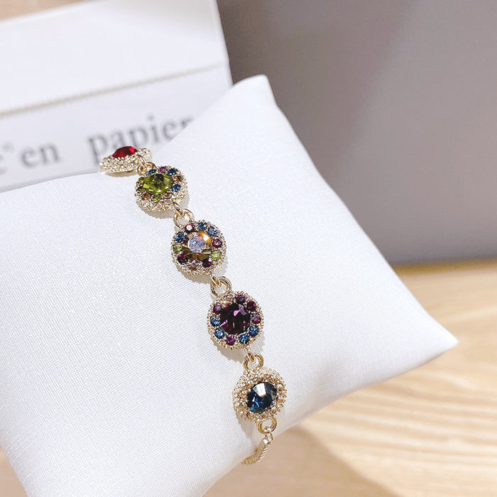 Jewelry WholesaleWholesale color zircon colorful Rose Gold Bracelet JDC-BT-YouH006 Bracelet 优涵 %variant_option1% %variant_option2% %variant_option3%  Factory Price JoyasDeChina Joyas De China