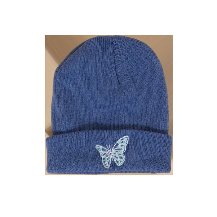 Wholesale Hat Wool Winter Warm Outdoor Embroidered Butterfly Knitted Hat MOQ≥2 JDC-FH-TangQ002