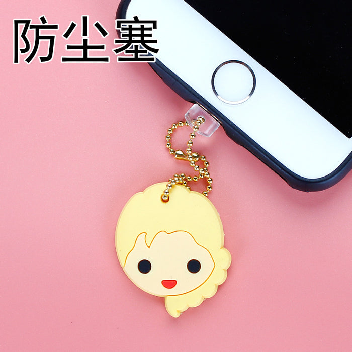 Wholesale Mobile Phone Dust Plug Soft Adhesive Cute Cartoon Princess Charging Port Pendant MOQ≥3 (M) JDC-PC-ZhongJ020