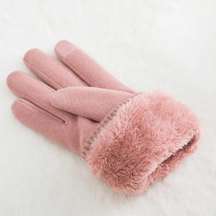 Wholesale Gloves De Velvet Simple Warm Thick Touch Screen JDC-GS-ZhuX004