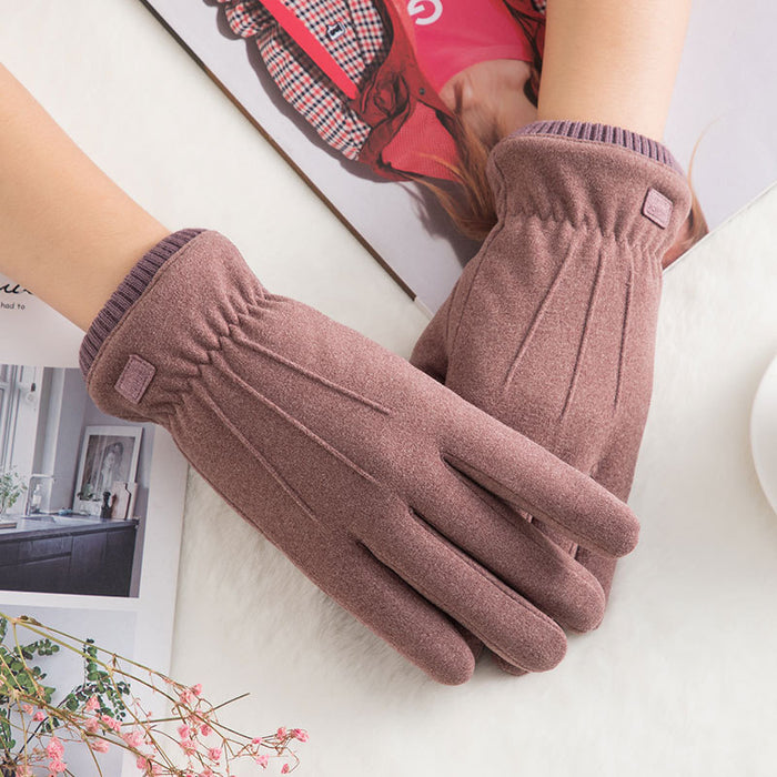 Wholesale Gloves De Velvet Simple Warm Thick Touch Screen JDC-GS-ZhuX004