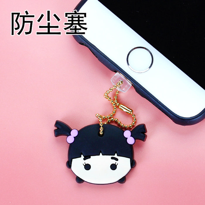 Wholesale Mobile Phone Dust Plug Cute Strap Soft Rubber Phone Tail Plug JDC-PC-ZhongJ026