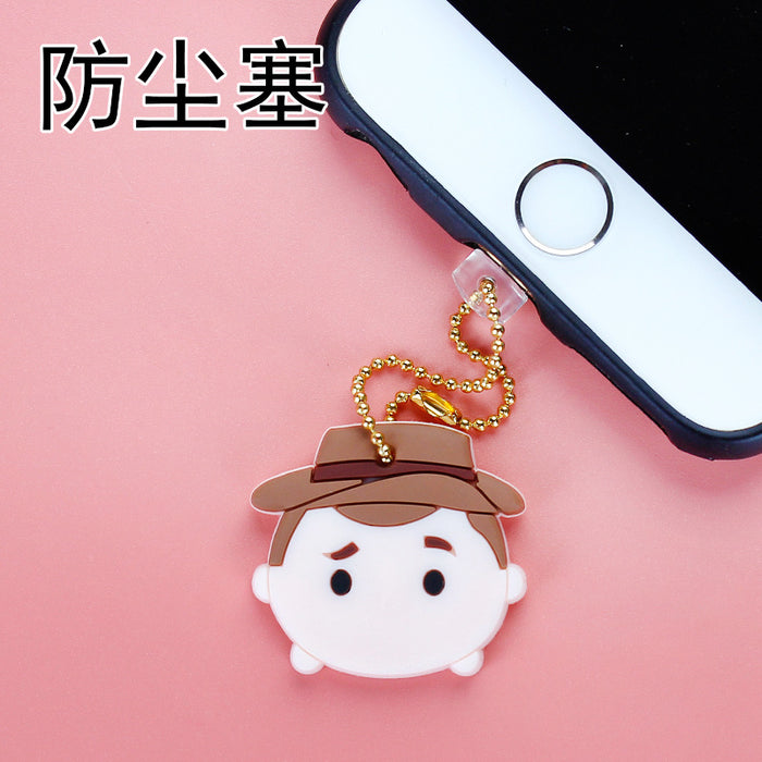 Wholesale Mobile Phone Dust Plug Cute Strap Soft Rubber Phone Tail Plug JDC-PC-ZhongJ026