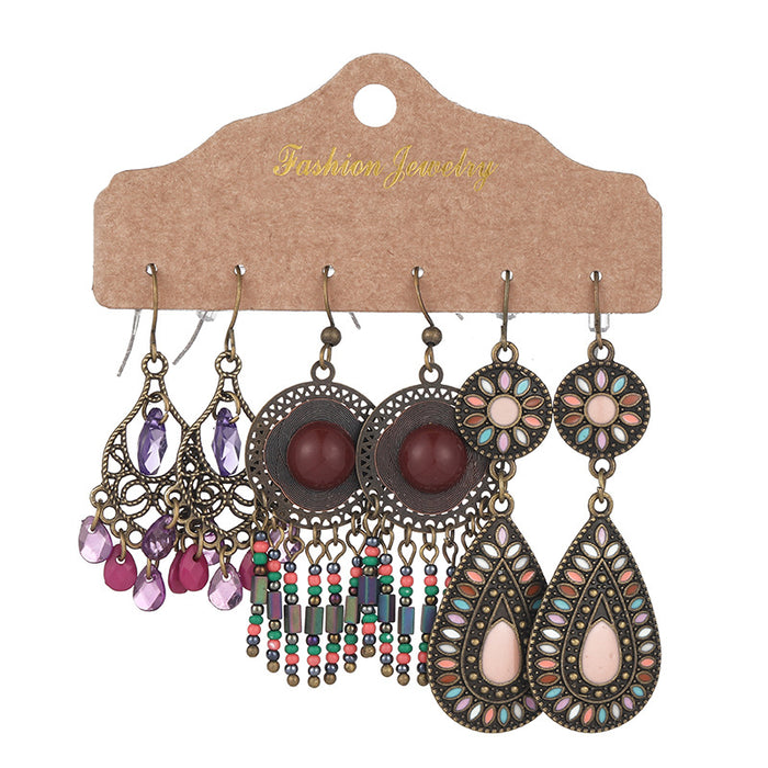 Jewelry WholesaleWholesale hand-woven vintage round metal tassel earrings JDC-ES-HH003 Earrings 汉虹 %variant_option1% %variant_option2% %variant_option3%  Factory Price JoyasDeChina Joyas De China