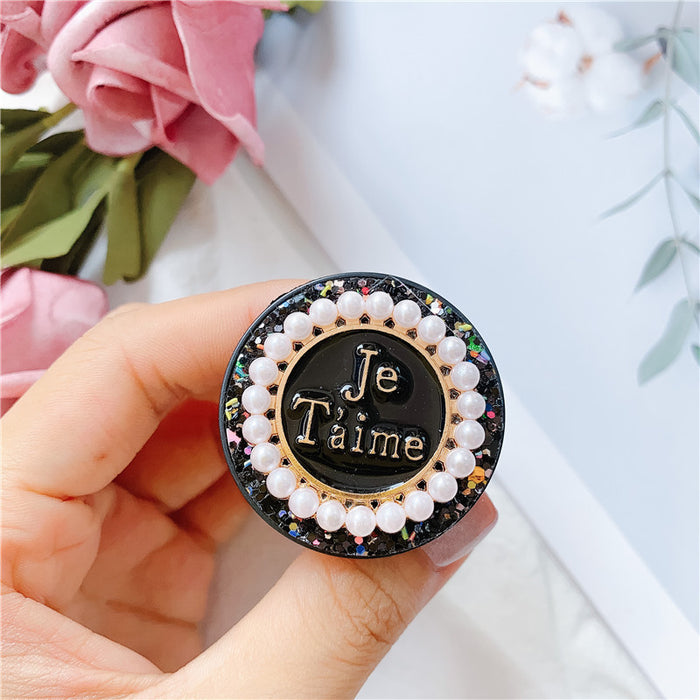 Wholesale Grips Glitter Pearl Phone Holder Mobile Phone Holder JDC-PS-Baiying001