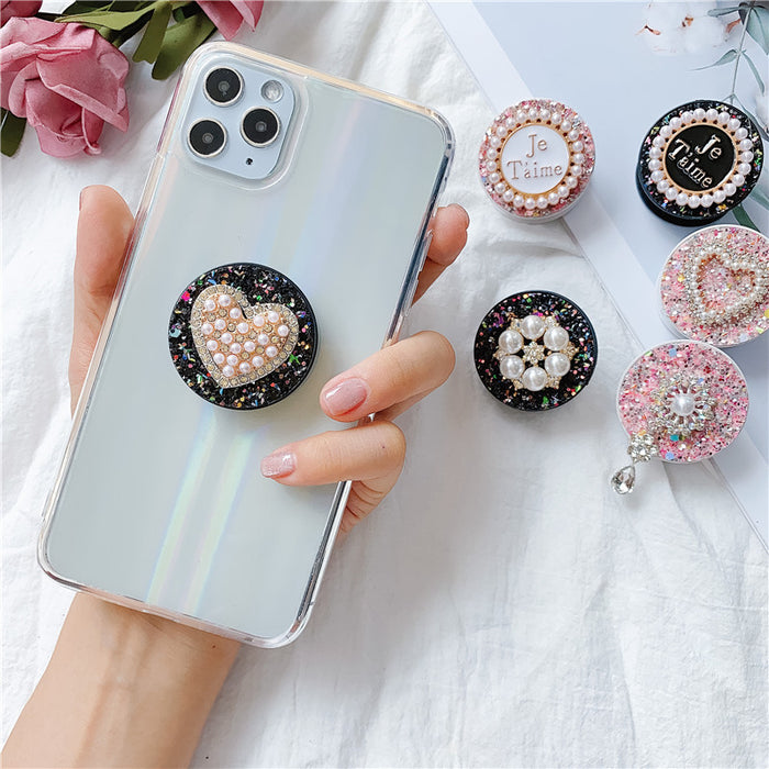 Wholesale Grips Glitter Pearl Phone Holder Mobile Phone Holder JDC-PS-Baiying001