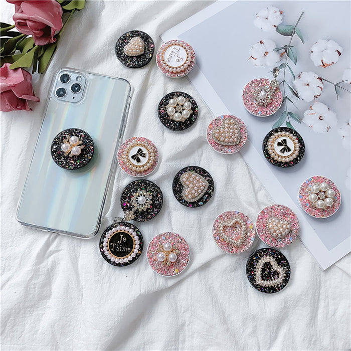 Wholesale Grips Glitter Pearl Phone Holder Mobile Phone Holder JDC-PS-Baiying001