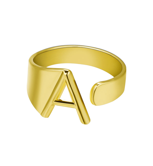 Jewelry WholesaleWholesale 26 Letter Alloy Rings JDC-RS-GM003 Rings 冈麦 %variant_option1% %variant_option2% %variant_option3%  Factory Price JoyasDeChina Joyas De China