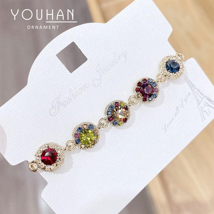 Jewelry WholesaleWholesale color zircon colorful Rose Gold Bracelet JDC-BT-YouH006 Bracelet 优涵 %variant_option1% %variant_option2% %variant_option3%  Factory Price JoyasDeChina Joyas De China