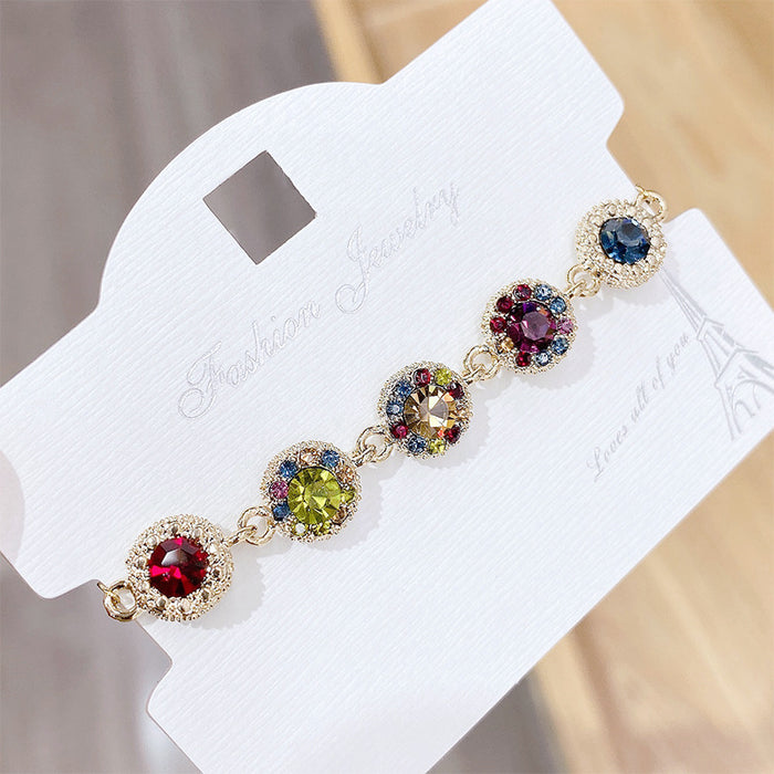 Jewelry WholesaleWholesale color zircon colorful Rose Gold Bracelet JDC-BT-YouH006 Bracelet 优涵 %variant_option1% %variant_option2% %variant_option3%  Factory Price JoyasDeChina Joyas De China