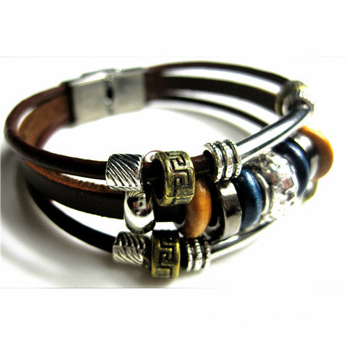 Wholesale DIY Bracelet Vintage Ethnic Style Multilayer Braided Handmade Punk JDC-BT-YonY005