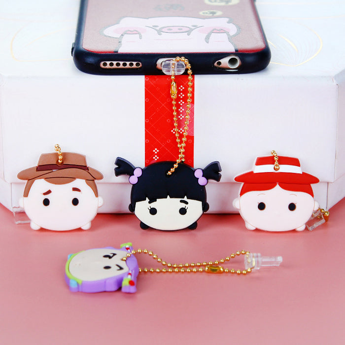 Wholesale Mobile Phone Dust Plug Cute Strap Soft Rubber Phone Tail Plug JDC-PC-ZhongJ026